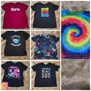 Kids Tie-Dye & Graphic T-Shirt Bundle - Multicolor